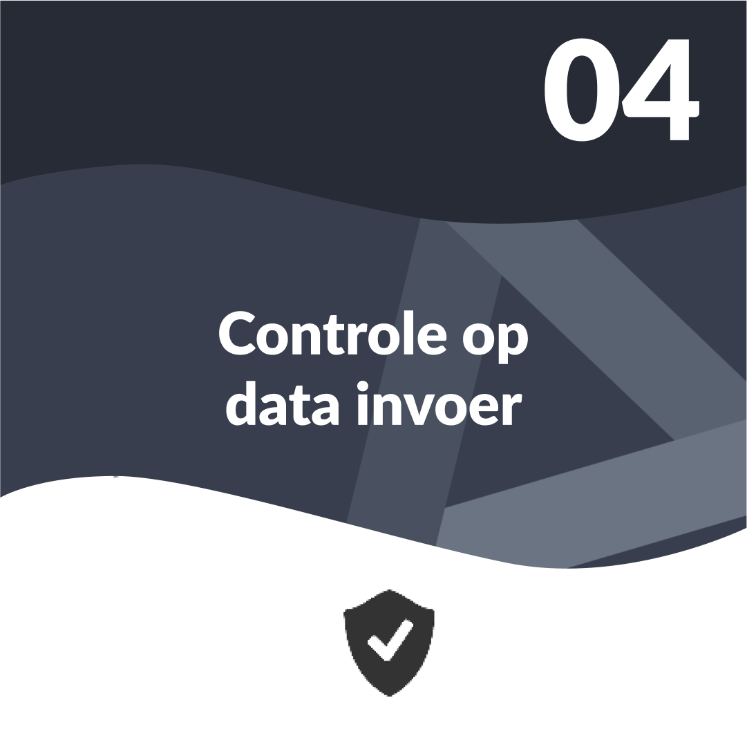 Zekerheid 4: Controle op invoer. Triqs, vernieuwend onderzoeksbureau.
