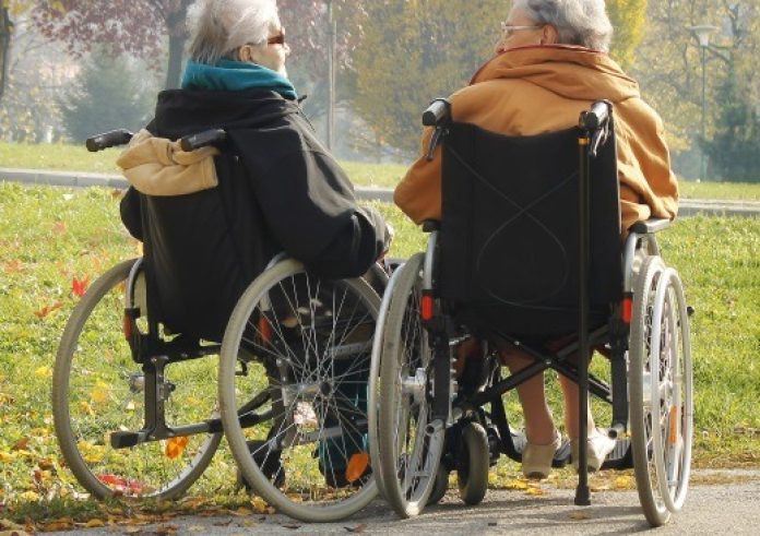 Two old ladies in park